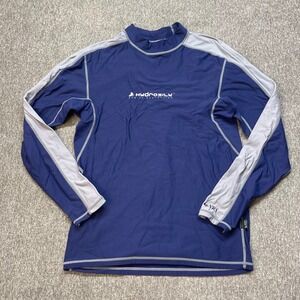 NRS Hydrosilk Rash Guard Mens Large Blue UV Protection Long Sleeve Kayak Top